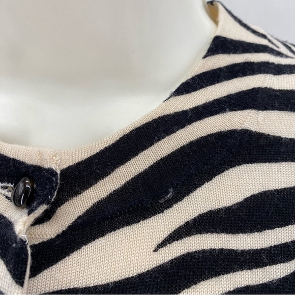 J. Crew black & white wool zebra print cardigan - Picture 5 of 11
